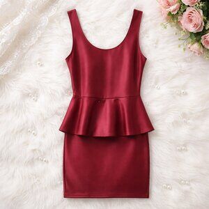 Ambiance Red Dress with Ruffle Evening‎ Wear in Size Medium - NWT